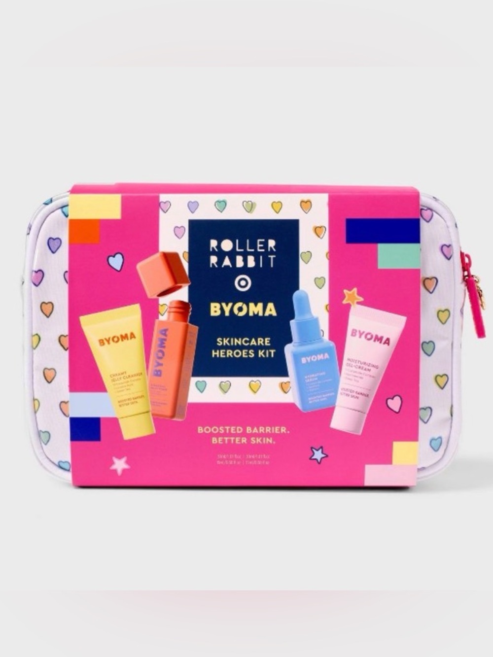 Roller Rabbit x Target Byoma Skincare Heroes Kit Pouch- Disco Hearts